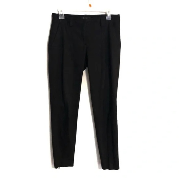 Theory Front Seam Ankle Zip Cigarette Pant Black - Picture 3 of 8